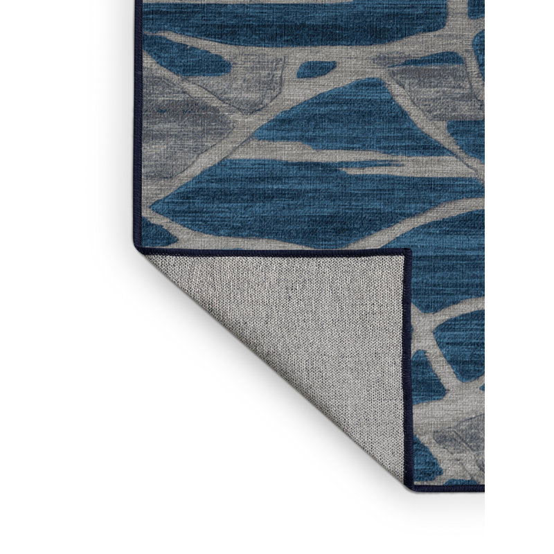 Tapis abstrait gris lavable à la machine, Tapis de couloir 2 pi x 4 pi