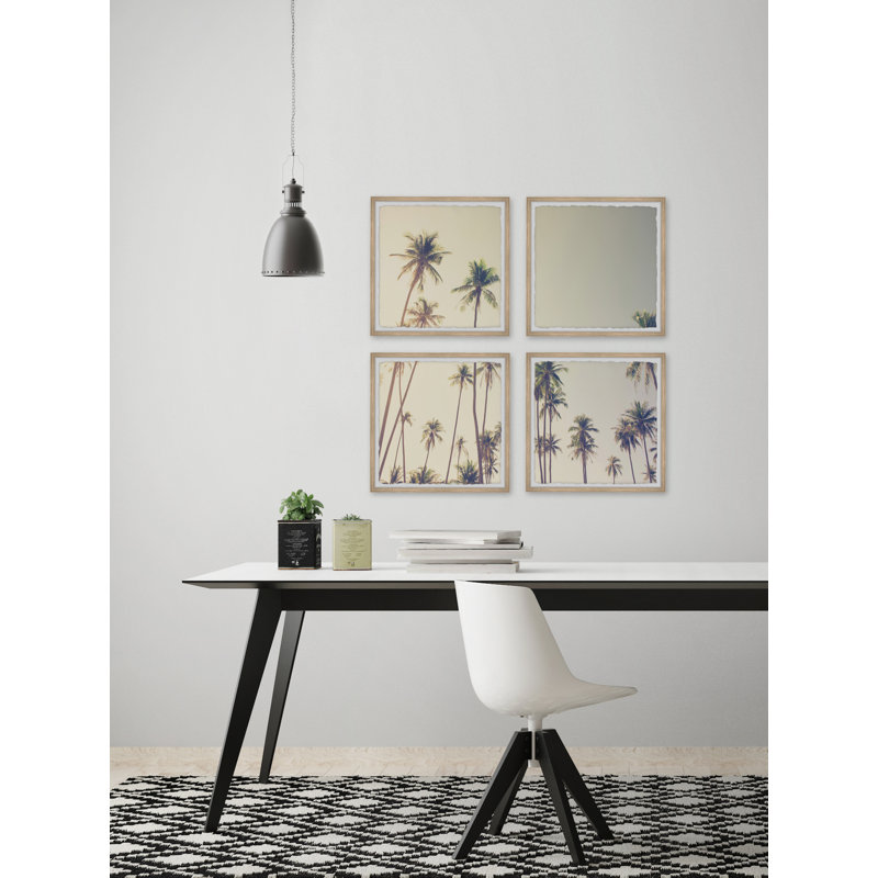 Palm Cool Breeze Quadrupych par Marmont Hill - photographie de 4 pièces, H 32 po x l 32 po x P 1,5 po