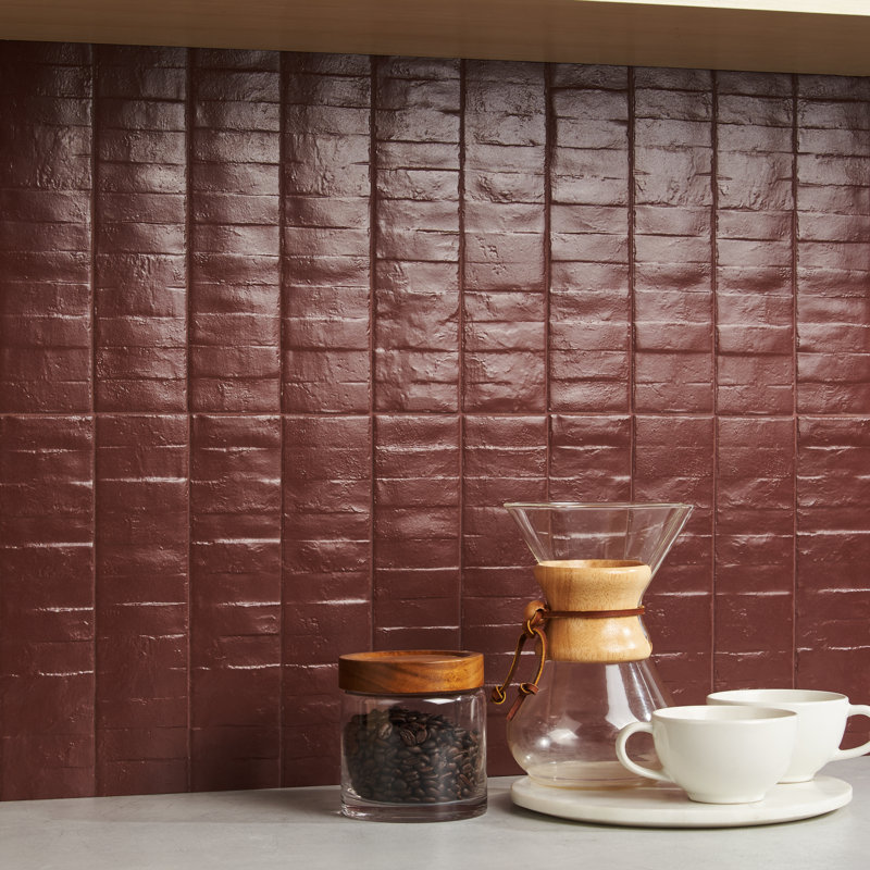 Chord Matter Carreau de plancher et de mur en brique de porcelaine texturée 2,95 po x 11,81 po (4,35 pieds carrés / caisse)
