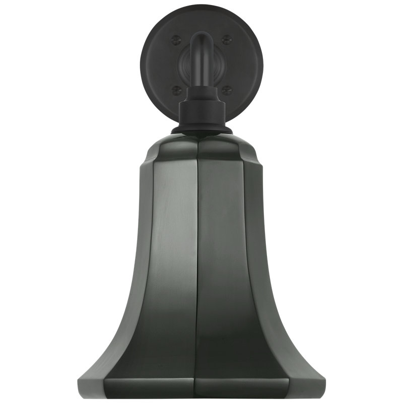 Thomas O'Brien, "Academy 17.5" Mack Barn Light in Matte Black with 7.5" White Savannah Shade, 13.75" H x 7.5" W x 21" D