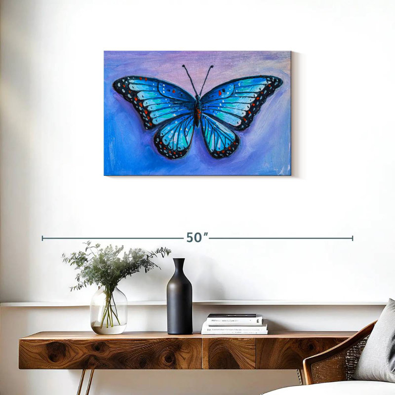Brampt Blue Butterfly, 20" H x 30" W