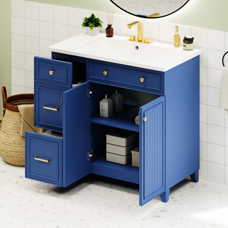 Bathroom Vanity, Navy Blue