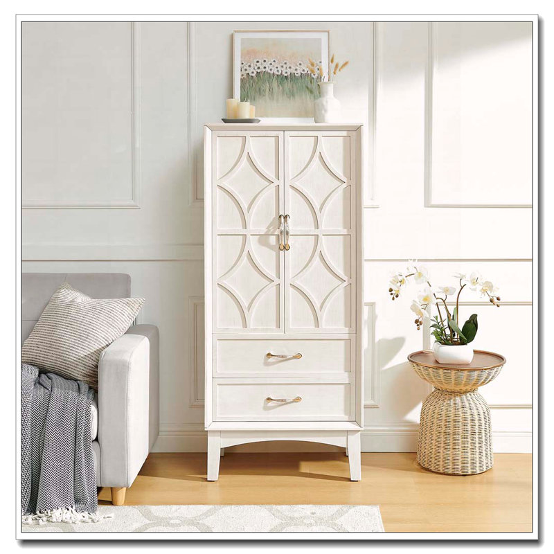 53.5" Tall Kitchen Pantry Storage Cabinet, Mid Century Modern Sideboard Buffet Cabinet, Retro Storage Cabinet With Doors And Drawers For Entryway Hallway Living Room Kitchen Garage