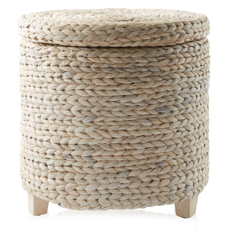 Upholstered Ottoman, White