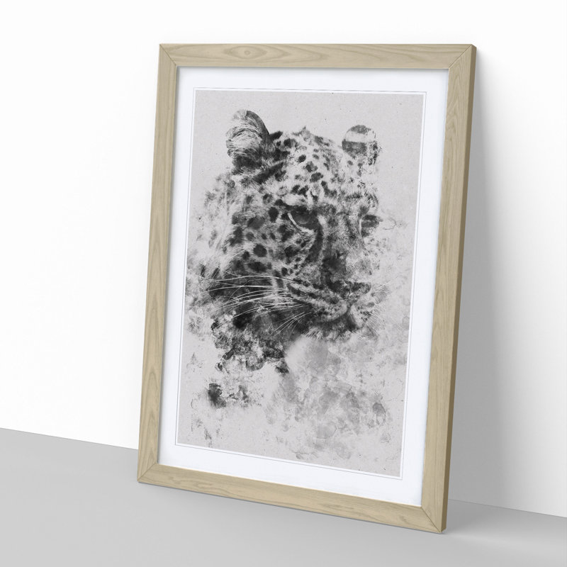 Cheetah Vol.3 - Picture Frame Painting, 36cm H x 27cm W x 2cm D, Oak Framed