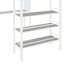 Lit mezzanine simple en métal blanc avec tablettes à 3 couches et bureau - Maximisez l'espace de votre chambre à coucher avec 3 couches de design moderne-1176552453-1176552455