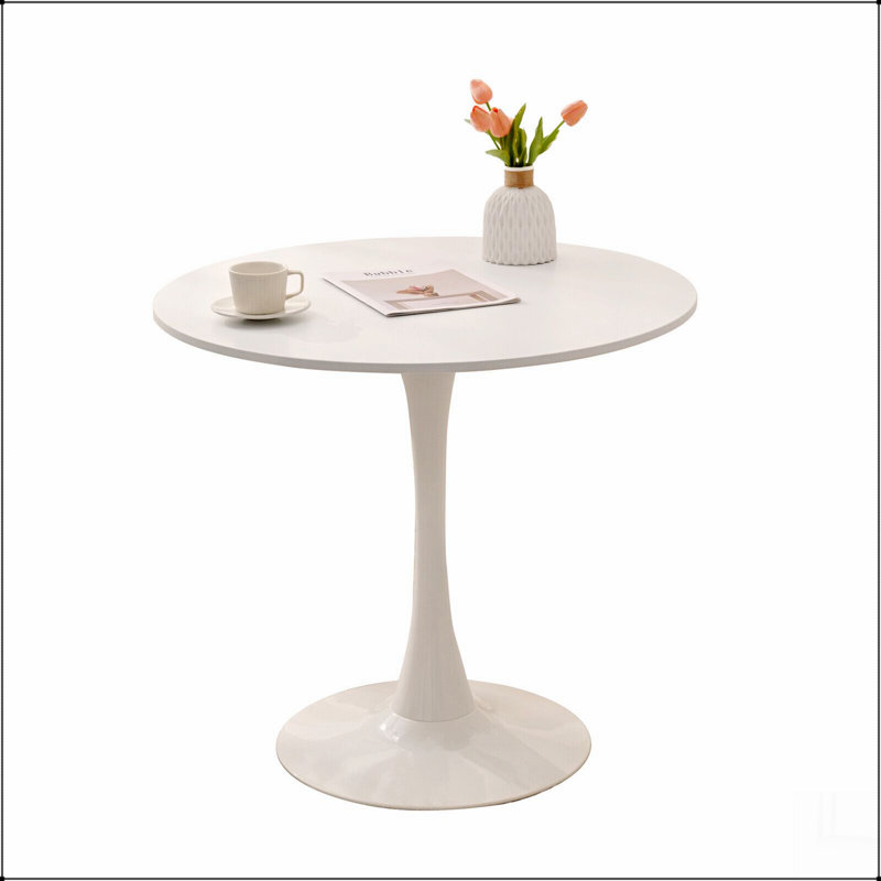 ROUND DINING TABLE,OFFICE TABLE,COFFEE TABLE, 28.54" H x 31.5" W x 31.5" D, White
