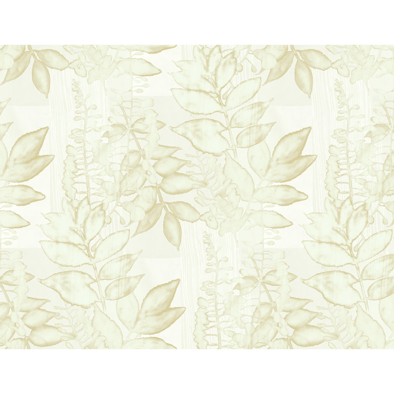Papier peint à feuilles d'aquarelle Seabrook Designs, Crème