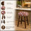 Tabouret de bar rembourré avec structure en bois d'acacia massif Spindle-1137977948