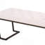 Banc rembourré à boutons beige et bronze, pièce intérieure moderne, structure ouverte, lignes droites, pieds à finition lisse, pi