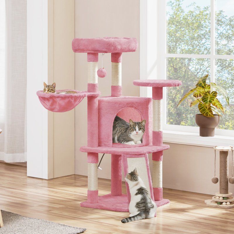 Arbre à chat 42 po pour petits et moyens chats Davalos, Rose