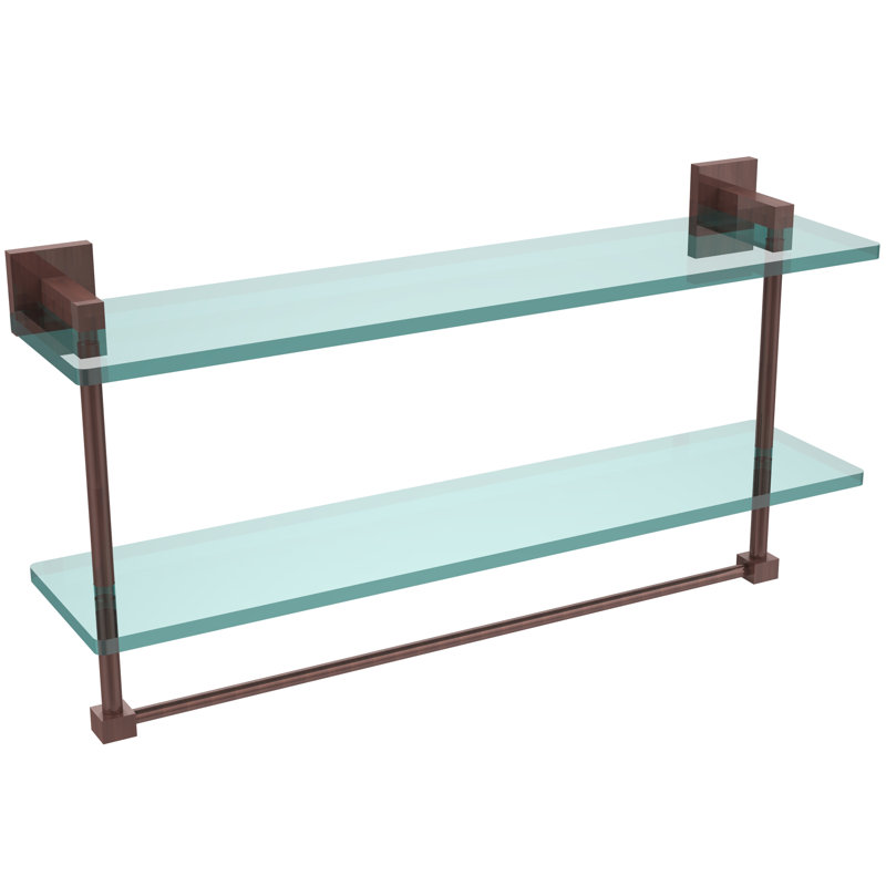 Haranu 2 Piece Tiered Shelf with Towel Bar, Antique Copper