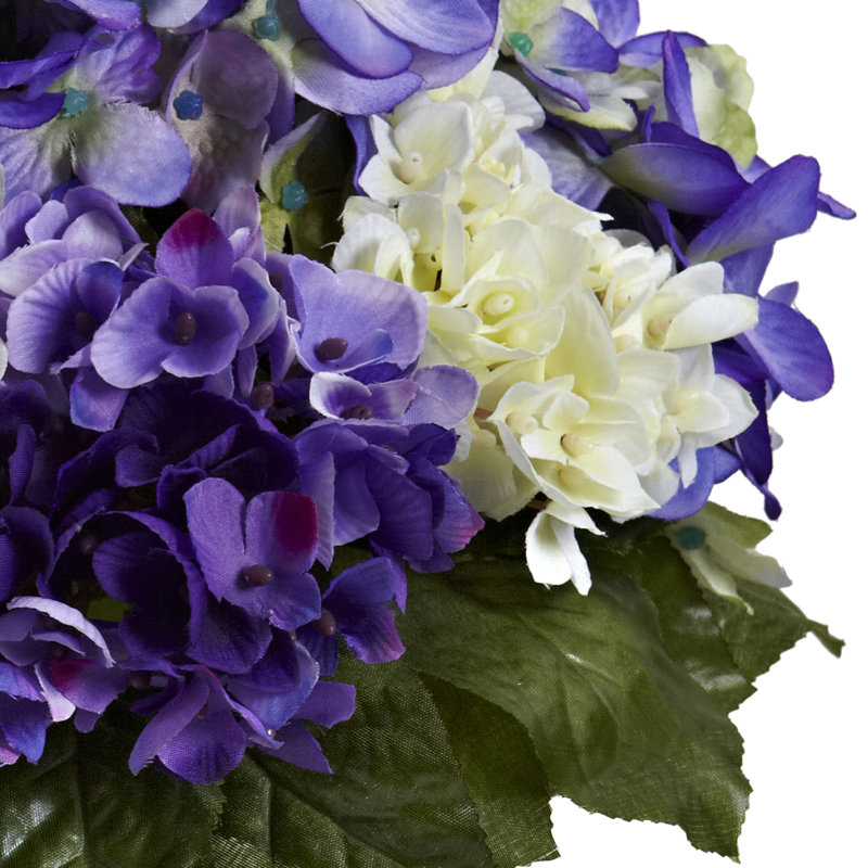 Multicolor Hydrangea Flower Arrangement in Glass Vase