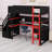 Modern Gaming Loft Bed With Innovative Storage Stairs, Spacious Desk, Customizable Shelves & Pegboard-1453591726