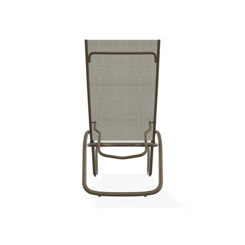 Outdoor Rust-Resistant Metal Chaise Lounge, Textured Beachwood, Ella
