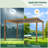 Aluminum Frame Solar LED Patio Pergola with Adjustable Louvered Roof-99151919-105704879