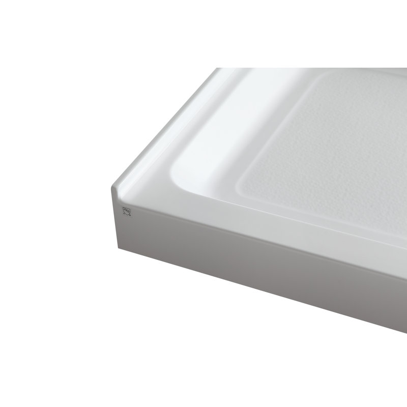 Glossy White 60" x 36" Acrylic Shower Base with Center Drain
