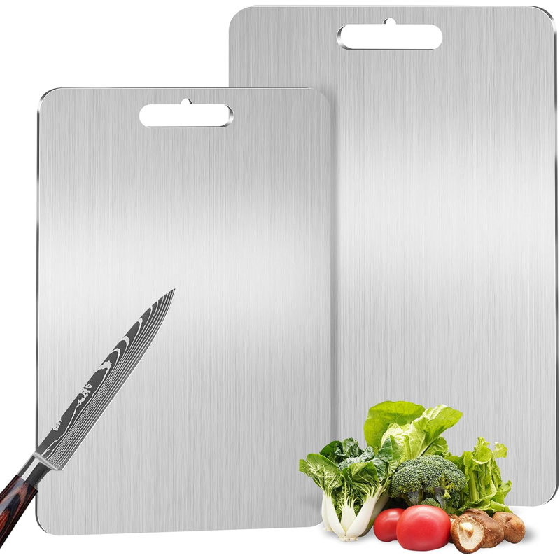 Planche à découper en titane pour la cuisine, 2 paquets de planche à découper en titane - hygiénique, durable, facile à nettoyer et sécuritaire - taille idéale pour un usage quotidien