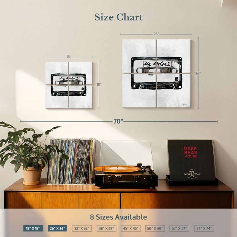 Abarca Retro Cassette I, H 18 po x l 18 po