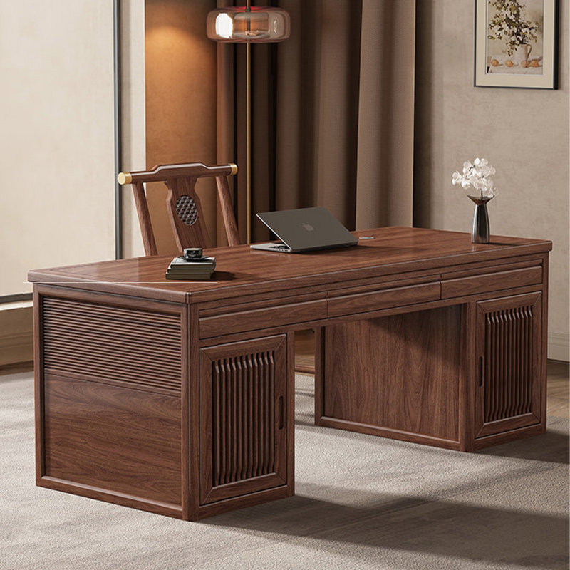 Nouveau bureau de 62,99 po en bois massif brun de style chinois