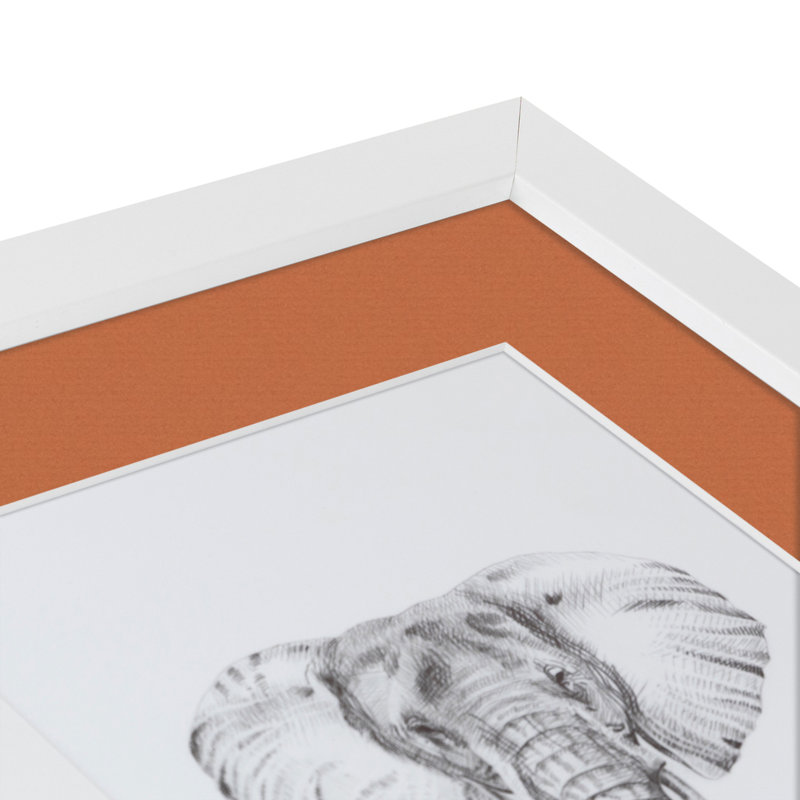 Matte Picture Frame with Mat, Red Orange