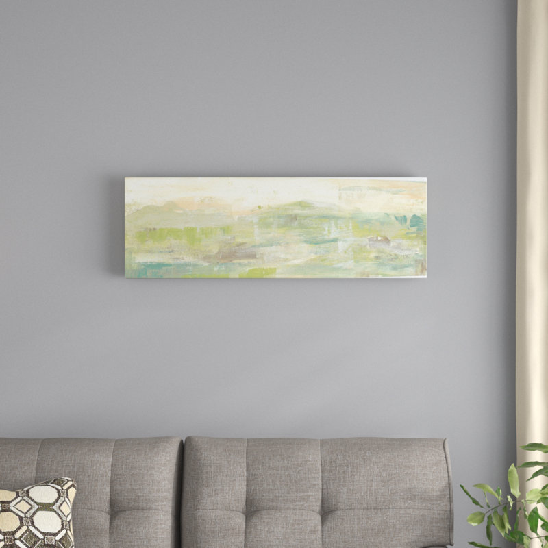 «Greenery Horizon Line III» par Jennifer Goldberger, reproduction sur toile tendue sur châssis, H 16 po x l 48 po x P 1,5 po