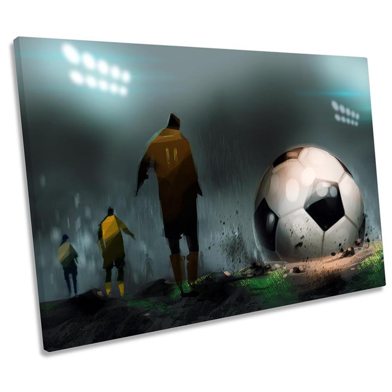 Football Game Characters - Wrapped Canvas Print, 91.4cm H x 137.2cm W x 4cm D