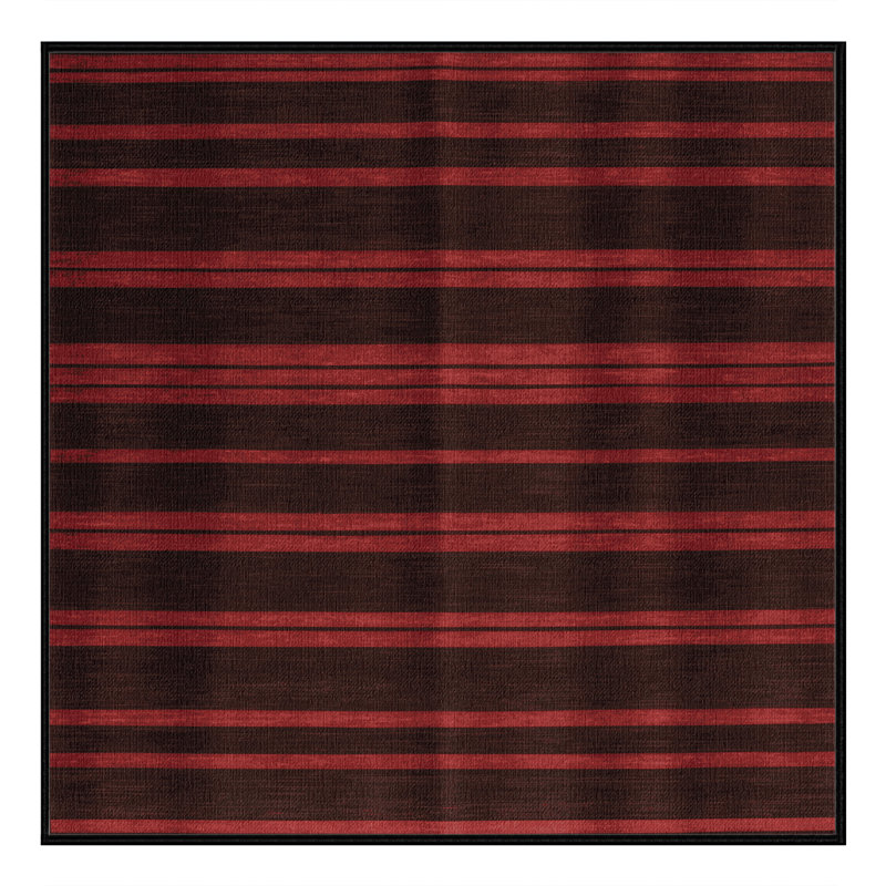 Tapis noir à rayures horizontales lavable à la machine, Carré 4 pi