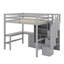 Lit mezzanine double avec bureau et tiroirs-663389748