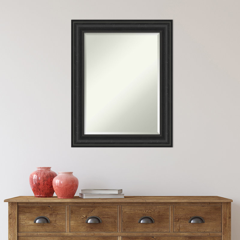 Flat Wall Mirror, Black, 29.5" x 23.5"