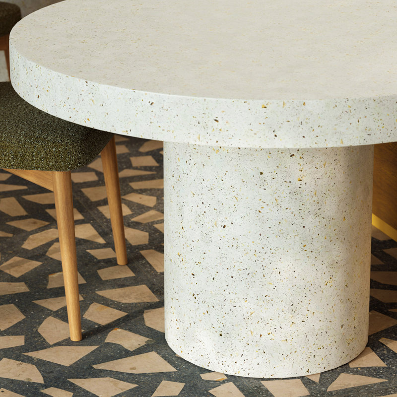 Round Circa 4 Dining Table, 47.25" Round, Dining Table (30.25" Height), Ivory Terrazzo