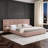 Chenille Upholstered Bed Frame With Pleated Design, Grounded Platform, Headboard, Solid Frame, And Bedside Table, No Box Spring Needed-1670791345-1670791347