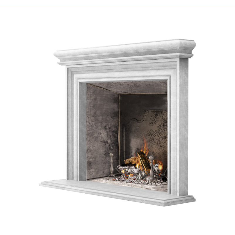 Grand Palermo Fireplace Surround, Gray Travertine