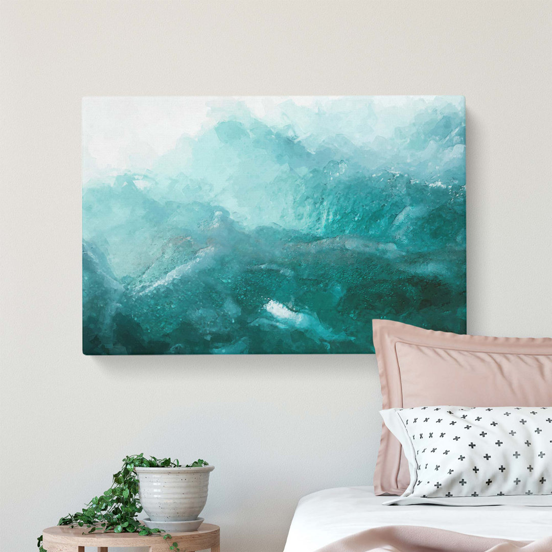 'Waves in Italy in Abstract' Graphic Art Print on Canvas