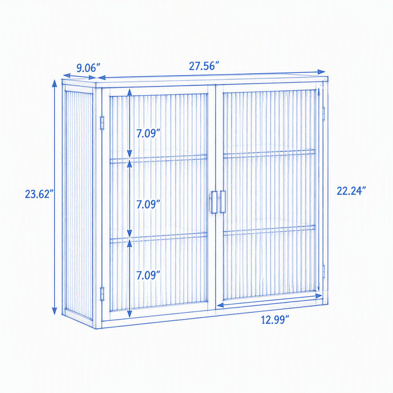 Armoire murale 27,56 po, Black