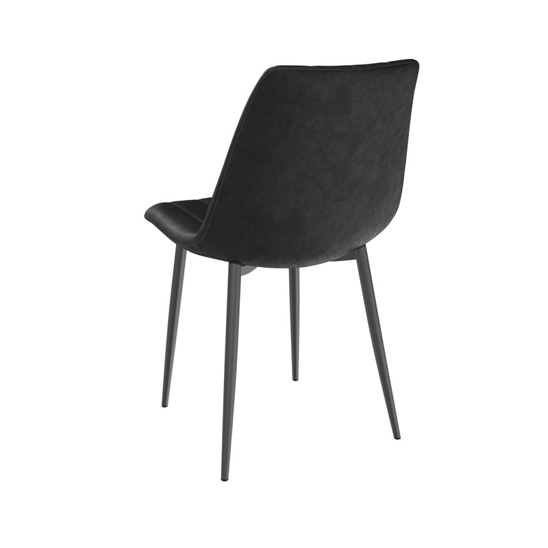 Upholstered Dining Chair, Gray, Black