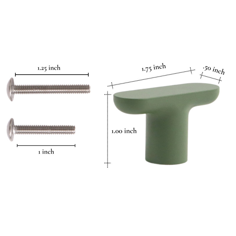 1.75" Oval Knob, Olive (Green)