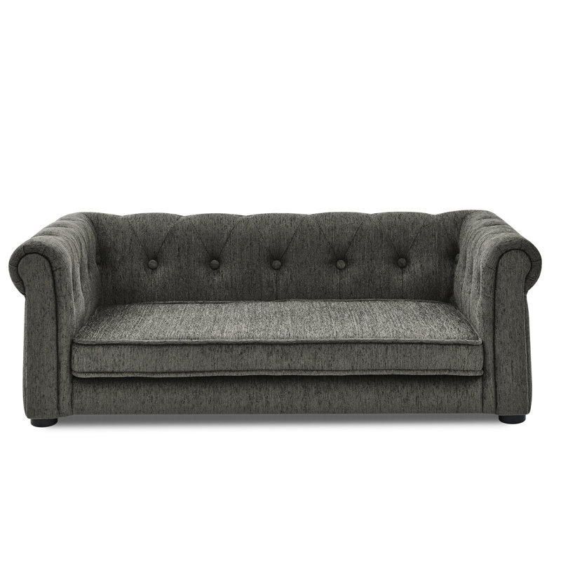 Canapé surélevé pour grands chiens, confortable et élégant, gris foncé, lit en mousse respirante et confortable, infroissable