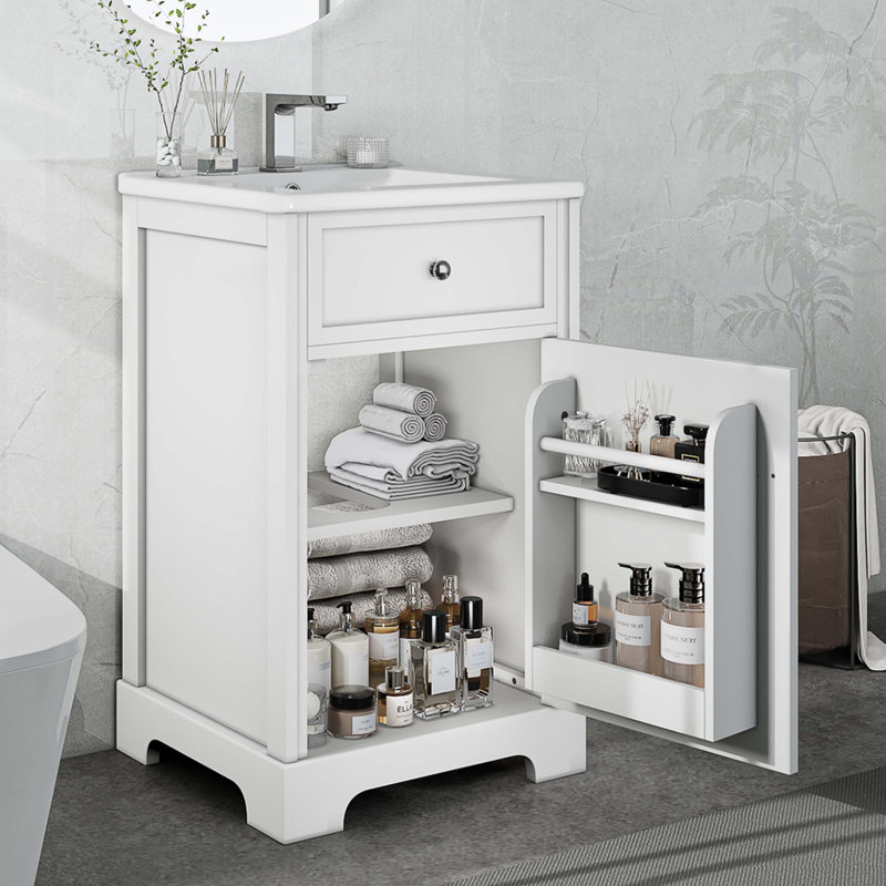 Meuble-lavabo de 20 po avec lavabo, Blanc