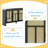 Rattan Sideboard Buffet Cabinet with Storage, 59'' Large Boho Storage Cabinet with 4 Doors and Adjustable Shelves, Wood Console Table for Kitchen
