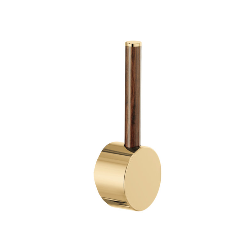 Odin® Pull-Down Prep Faucet with Arc Spout, Wood Lever, Polished Gold