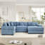 Canapé modulaire en velours côtelé 116,9 po avec repose-pieds Cloud Easy-116743749