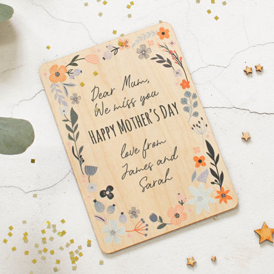 Irwin Personalised Mothers Day Card, Wooden Keepsake