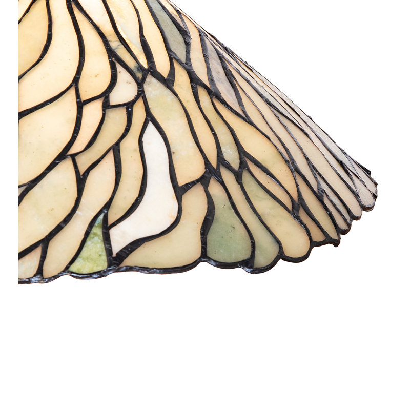 Abat-jour en jade 16 po, Vert/bleu/beige, H 7 po x l 16 po x P 16 po
