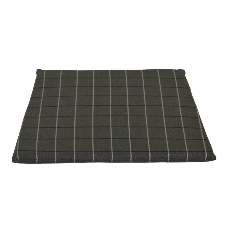 Striped Fabric Indoor/Outdoor Chair Cushion, Gray, 22" W x 38" D
