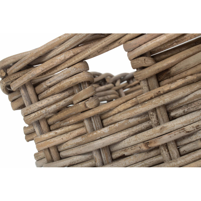 Wicker Rattan Storage Basket, 23cm H x 32cm W x 18cm D