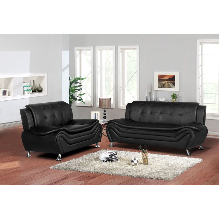 Halley Faux Leather Living Room Set