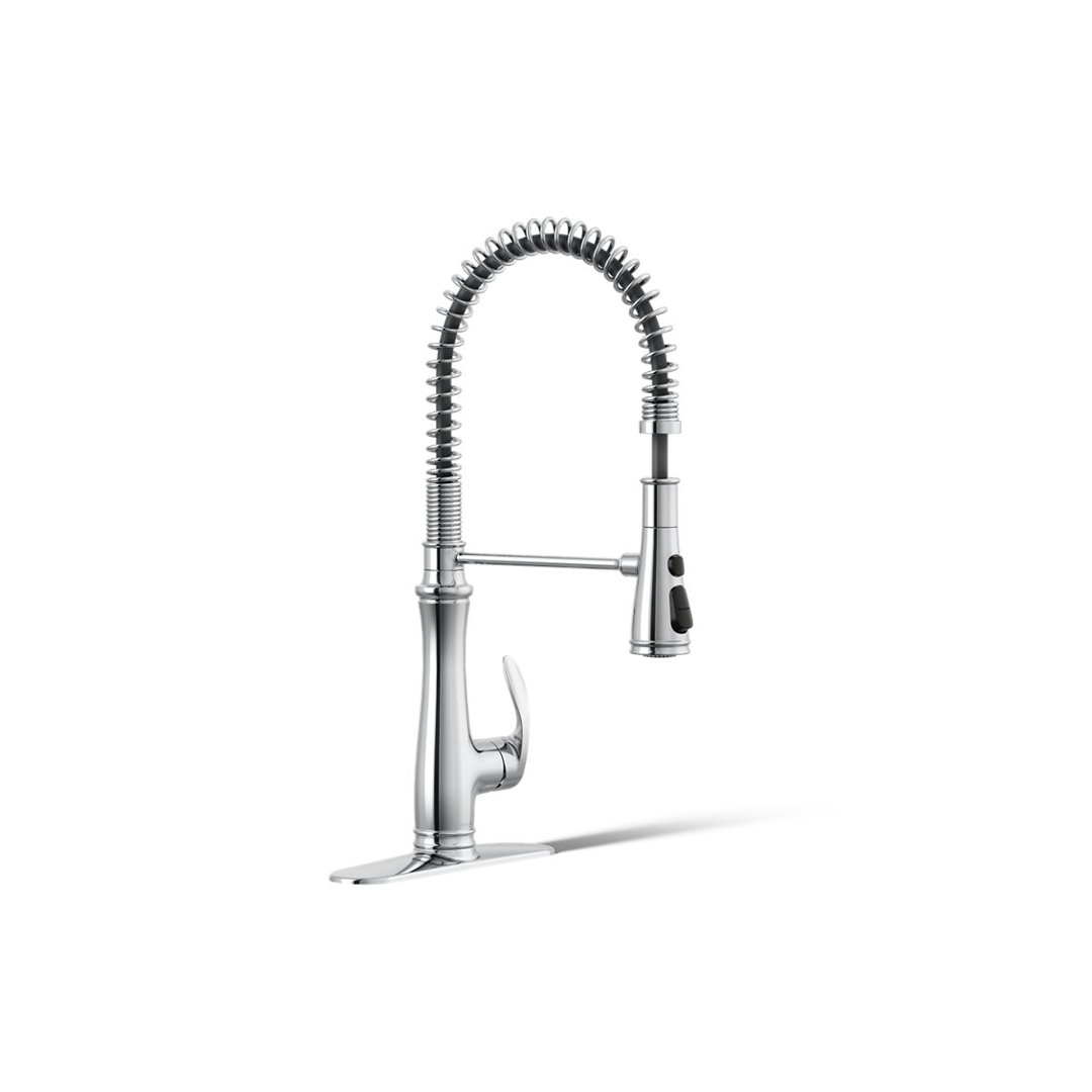 Kohler Bellera Single Handle Semi-Professional Pre-Rinse Kitchen Faucet with Three-Function Pull Down Sprayer Kohler 