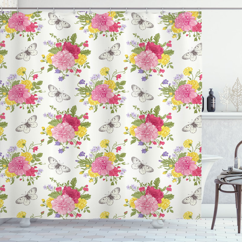 Shower Curtain with Hooks Included, 84"H x 69"W