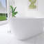 Baignoire de trempage autoportante 59 po en acrylique blanc brillant